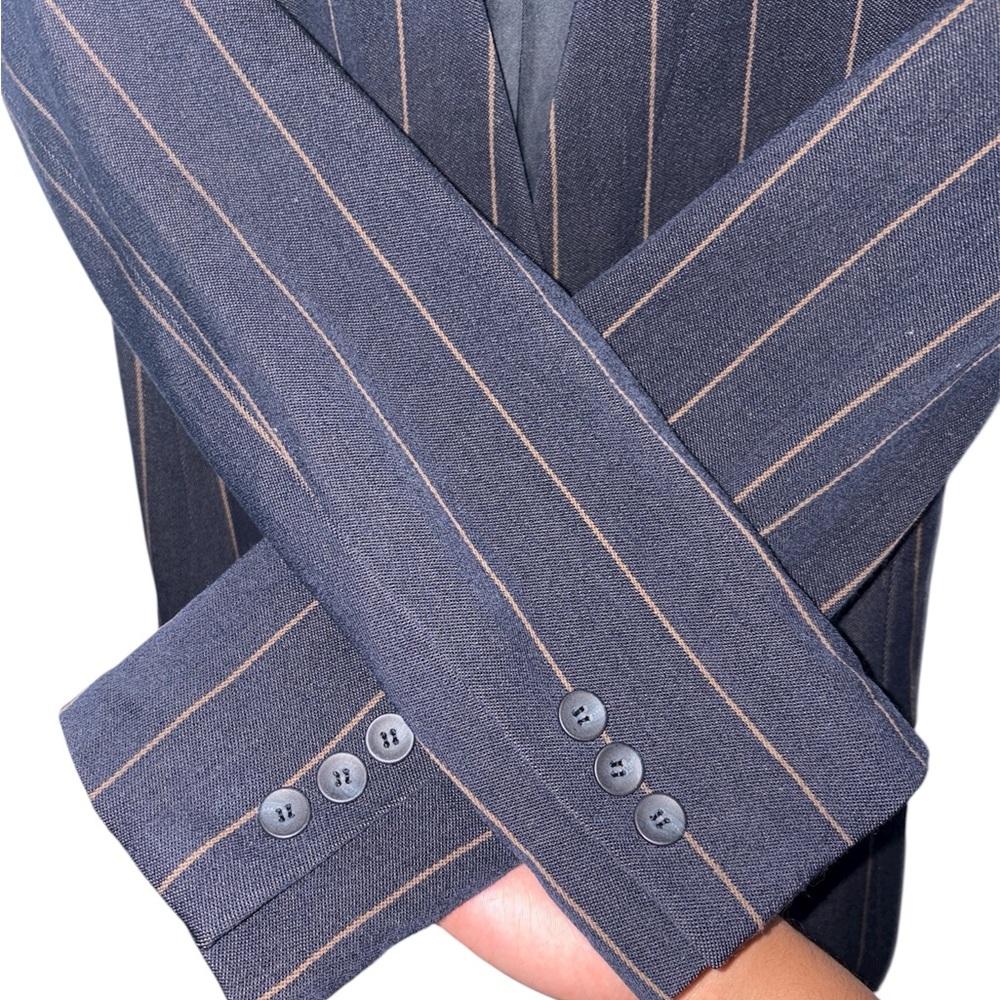 Vintage Emporio Armani Made In Italy Wool Blend Pinstriped Blazer Jacket Size 40 - Picture 7 of 11